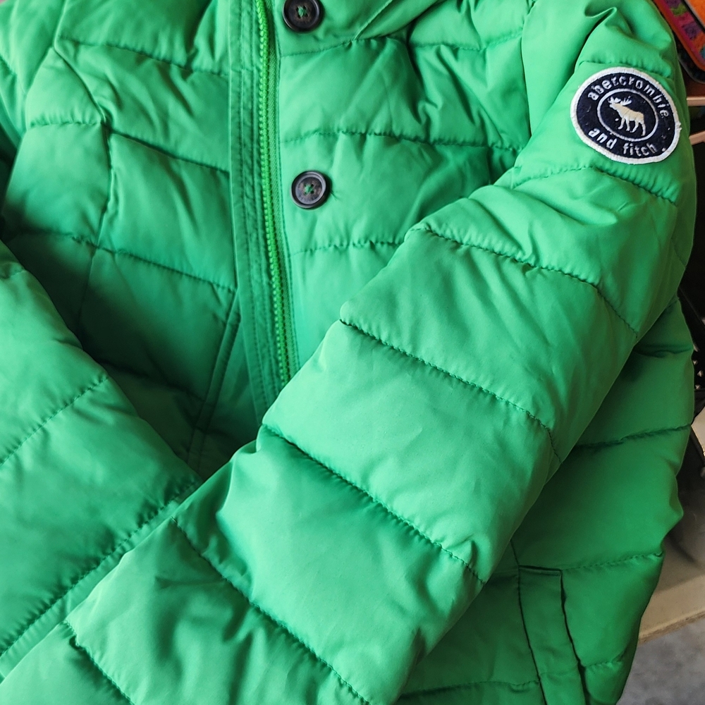Abercrombie & Fitch Vibrant Green Quilted Jacket